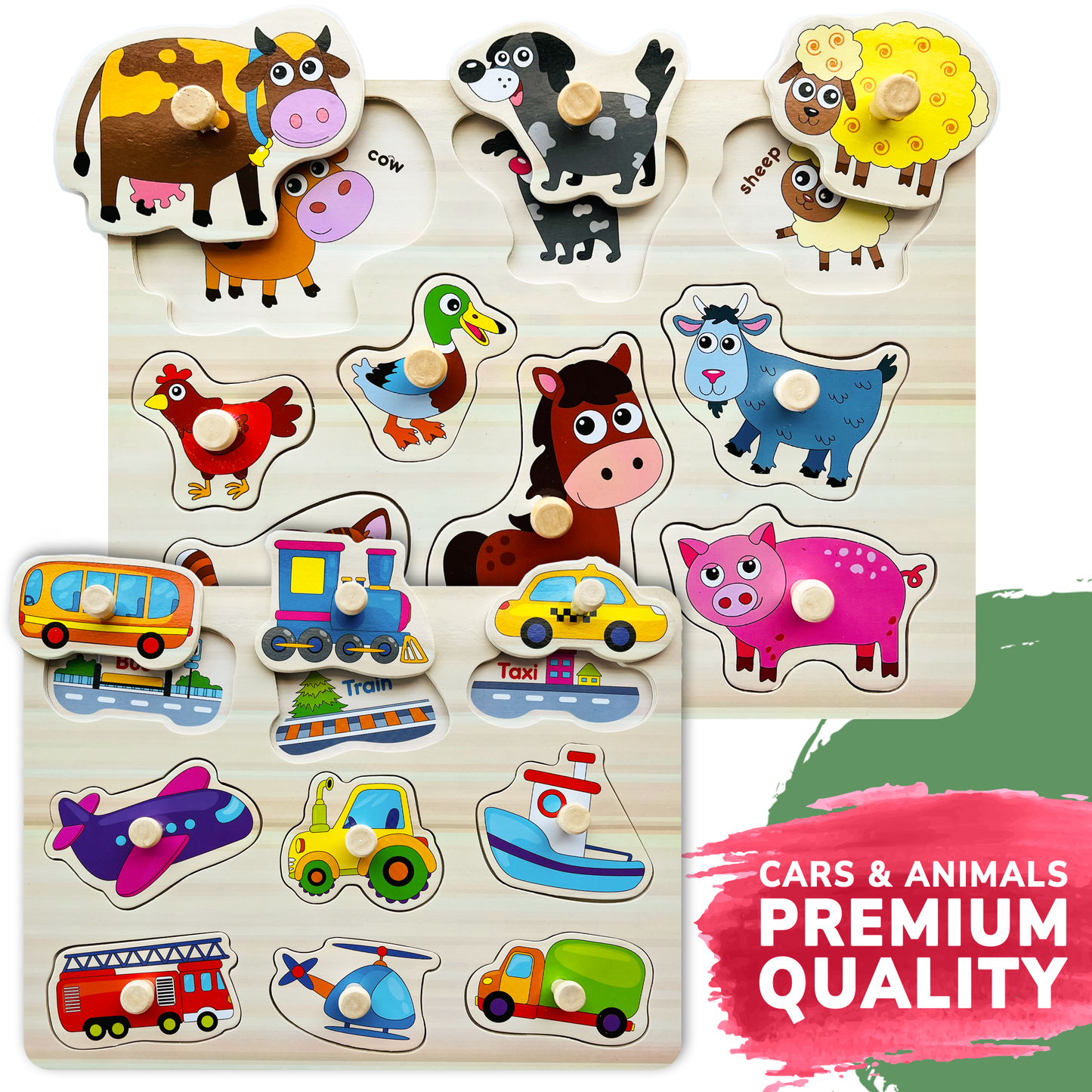 Learning Wooden Puzzles for Toddlers