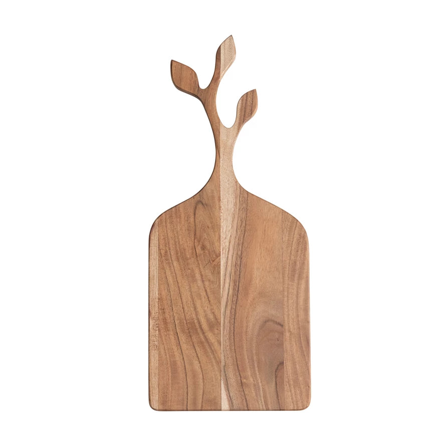 Acacia Wood Cheese/Cutting Board w/ Branch Shaped Handle, Natural