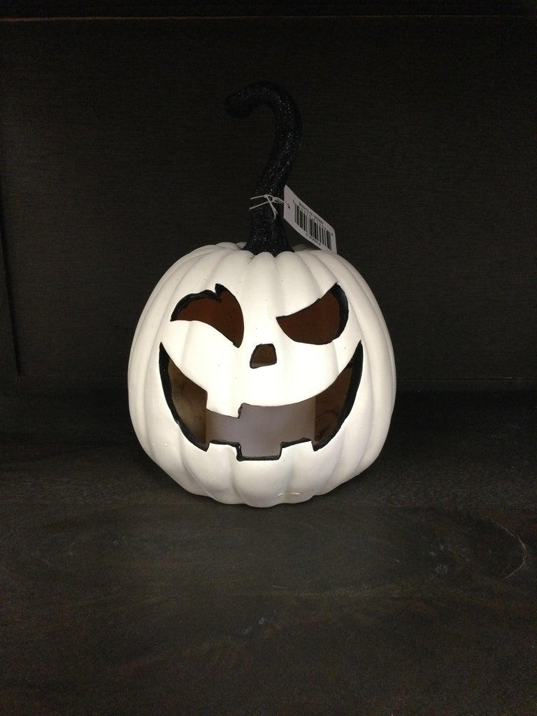 Flicker Flame LED White Jack-O-Lanterns- 3 Different Styles