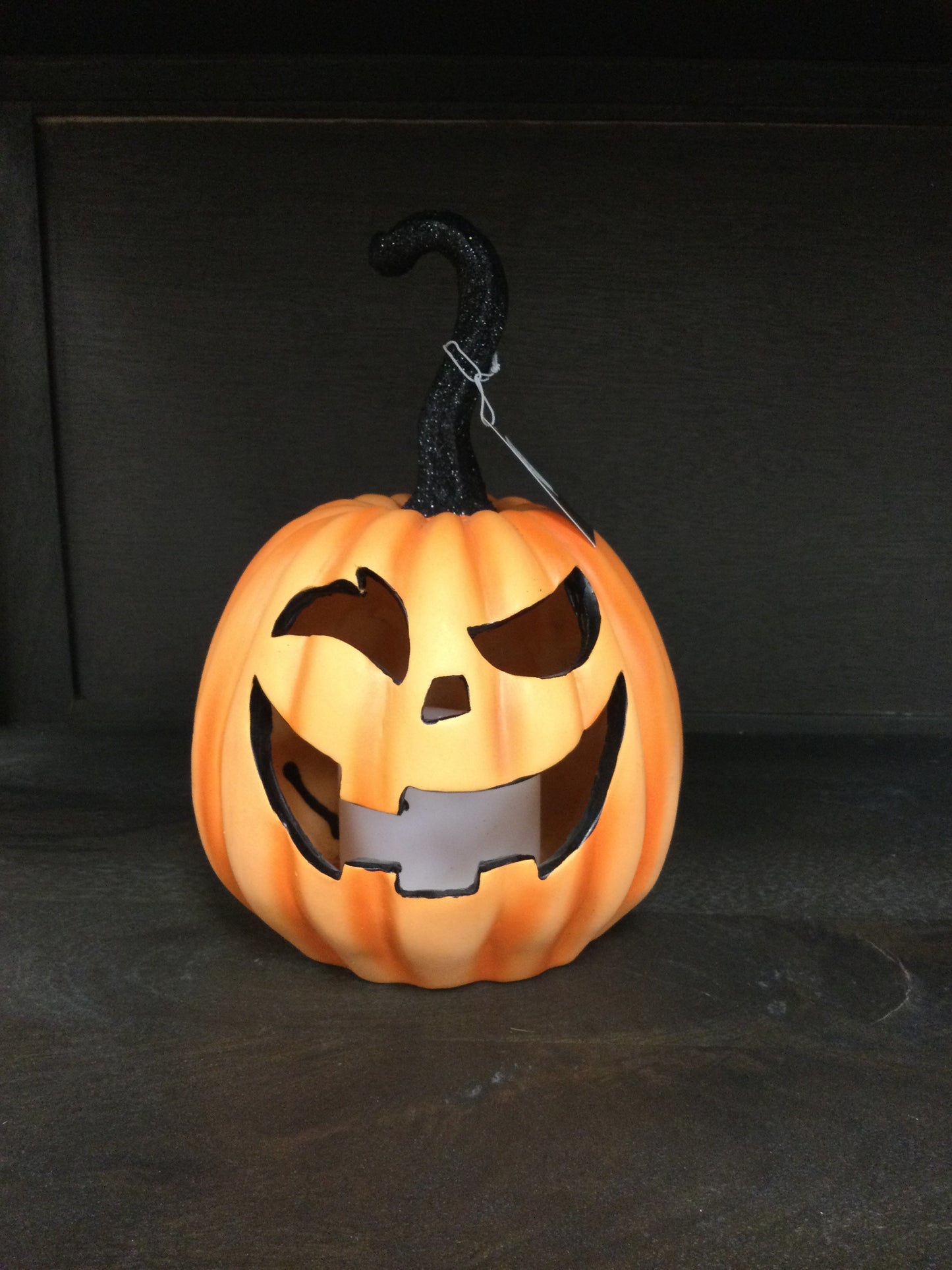 Flicker Flame LED Jack-O-Lantern | 9" | Orange