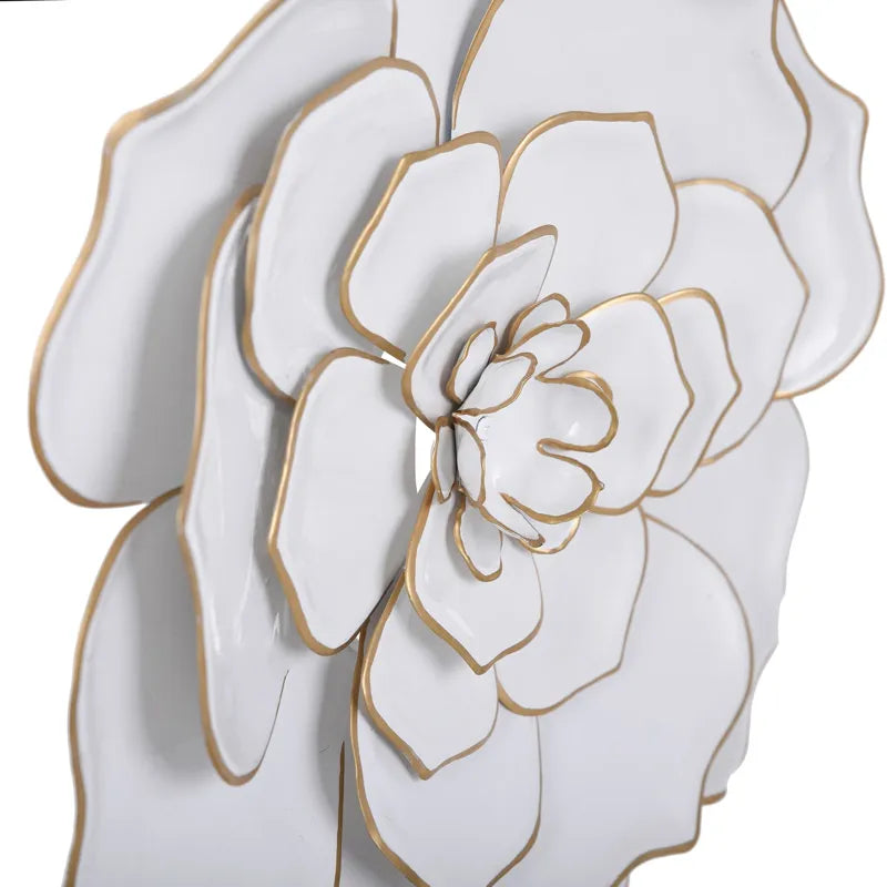 White Perennials Sculpted Wall Flowers - Set of 3 By Style Craft
