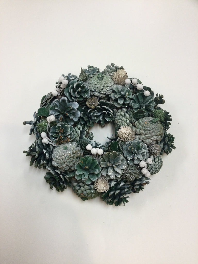 Mixed Green Tone Pinecone Wreaths |Small|