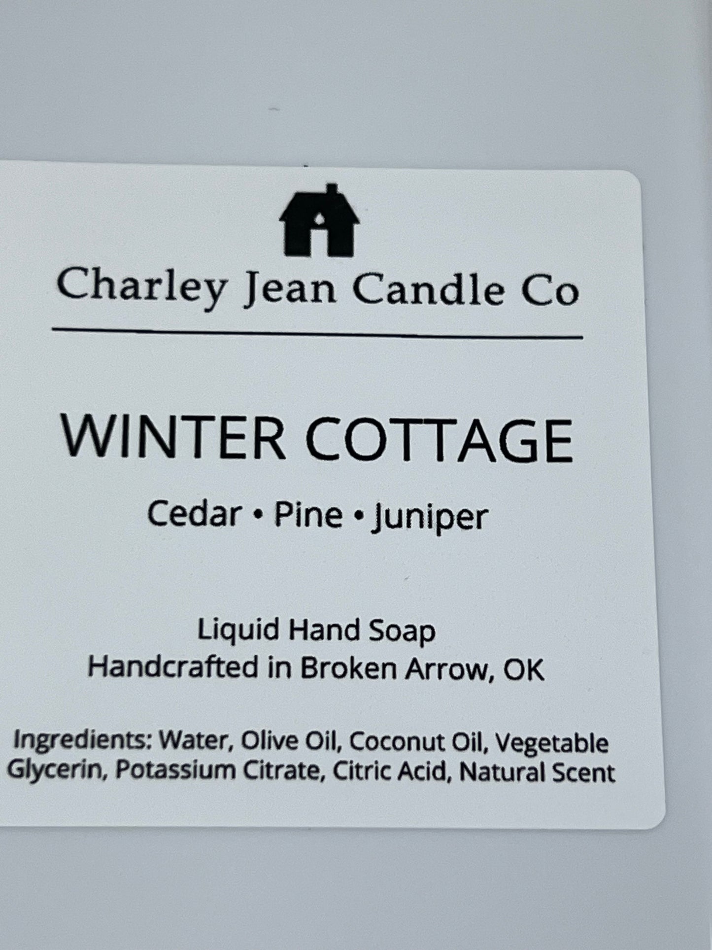 Charley Jean Candle Co Winter Cottage Liquid Hand Soap