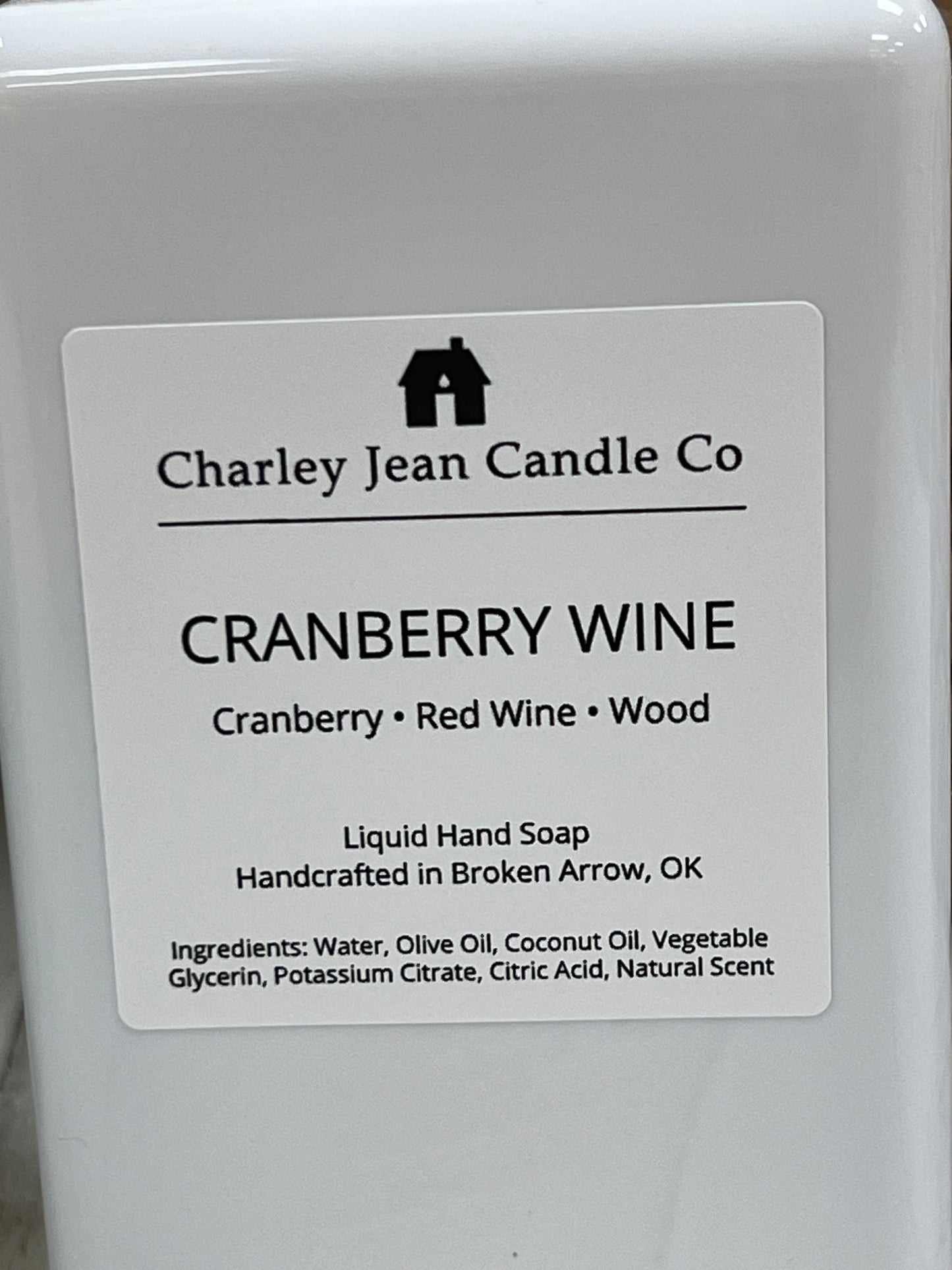 Charley Jean Candle Co Cranberry Wine Liquid Hand Soap