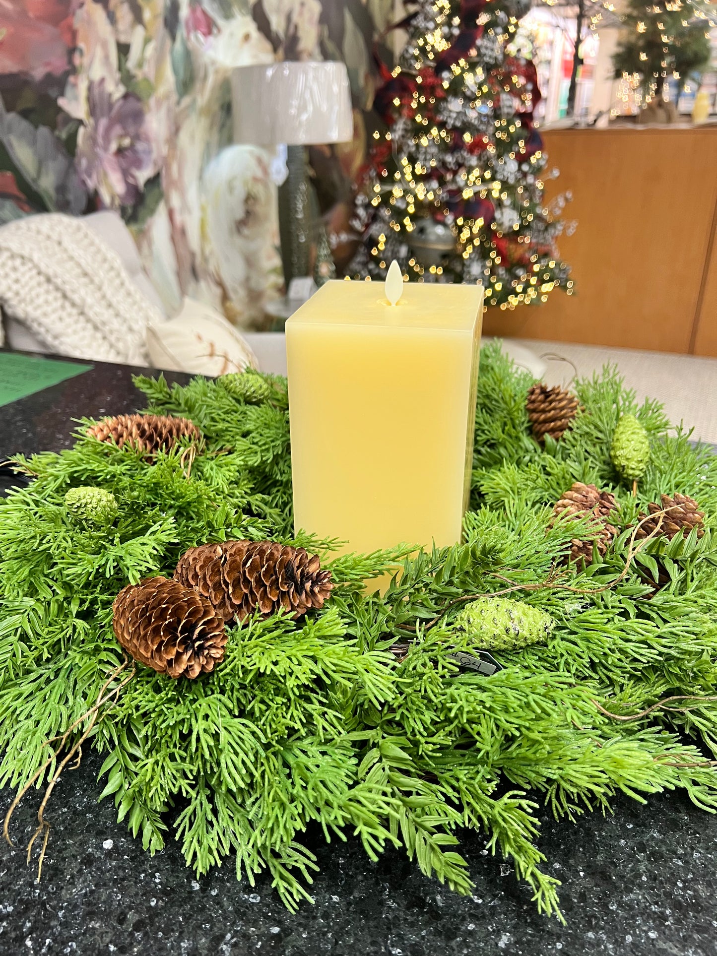 Luminara Large Indoor Square Candle | 8.5" | Ivory