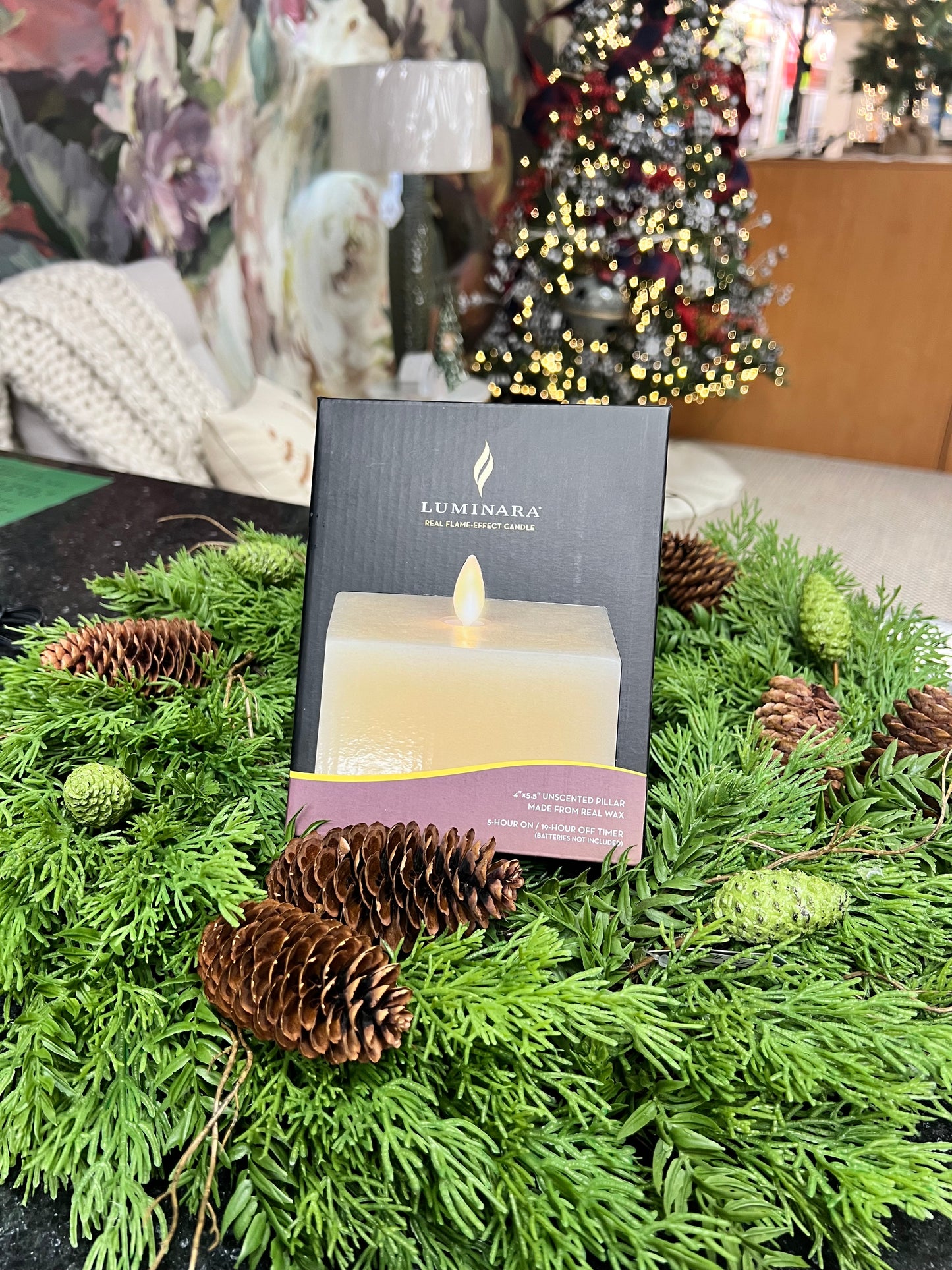 Luminara Large Indoor Square Candle | 5.5" | Ivory