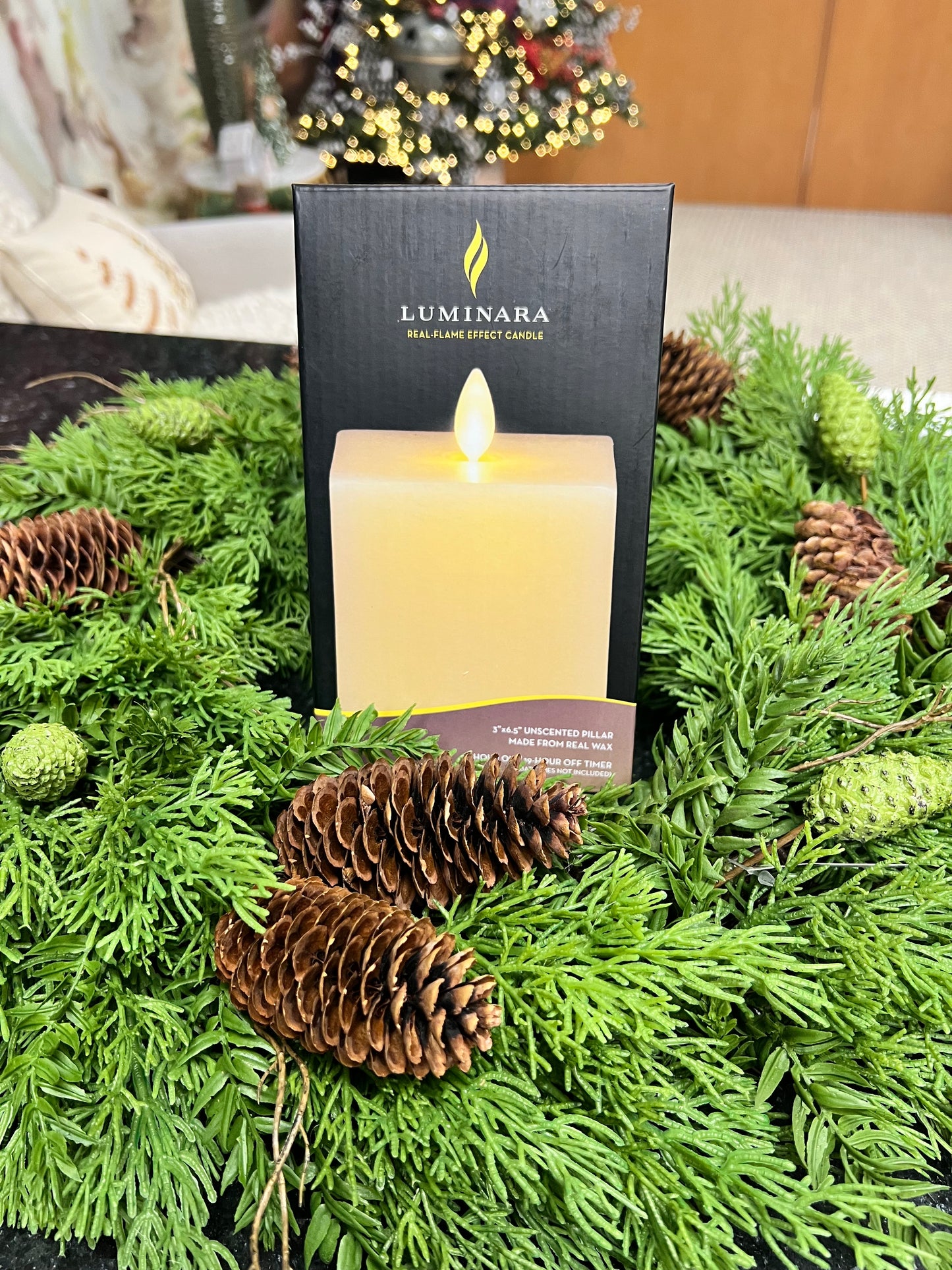 Luminara Small Indoor Square Candle | 6.5" | Ivory