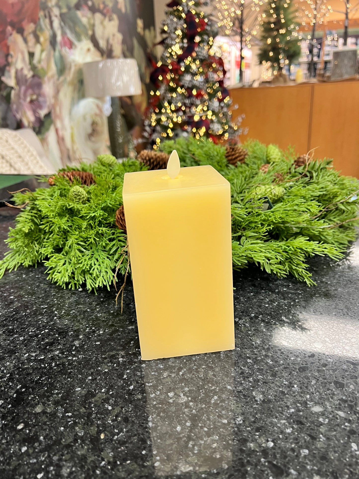 Luminara Small Indoor Square Candle | 6.5" | Ivory