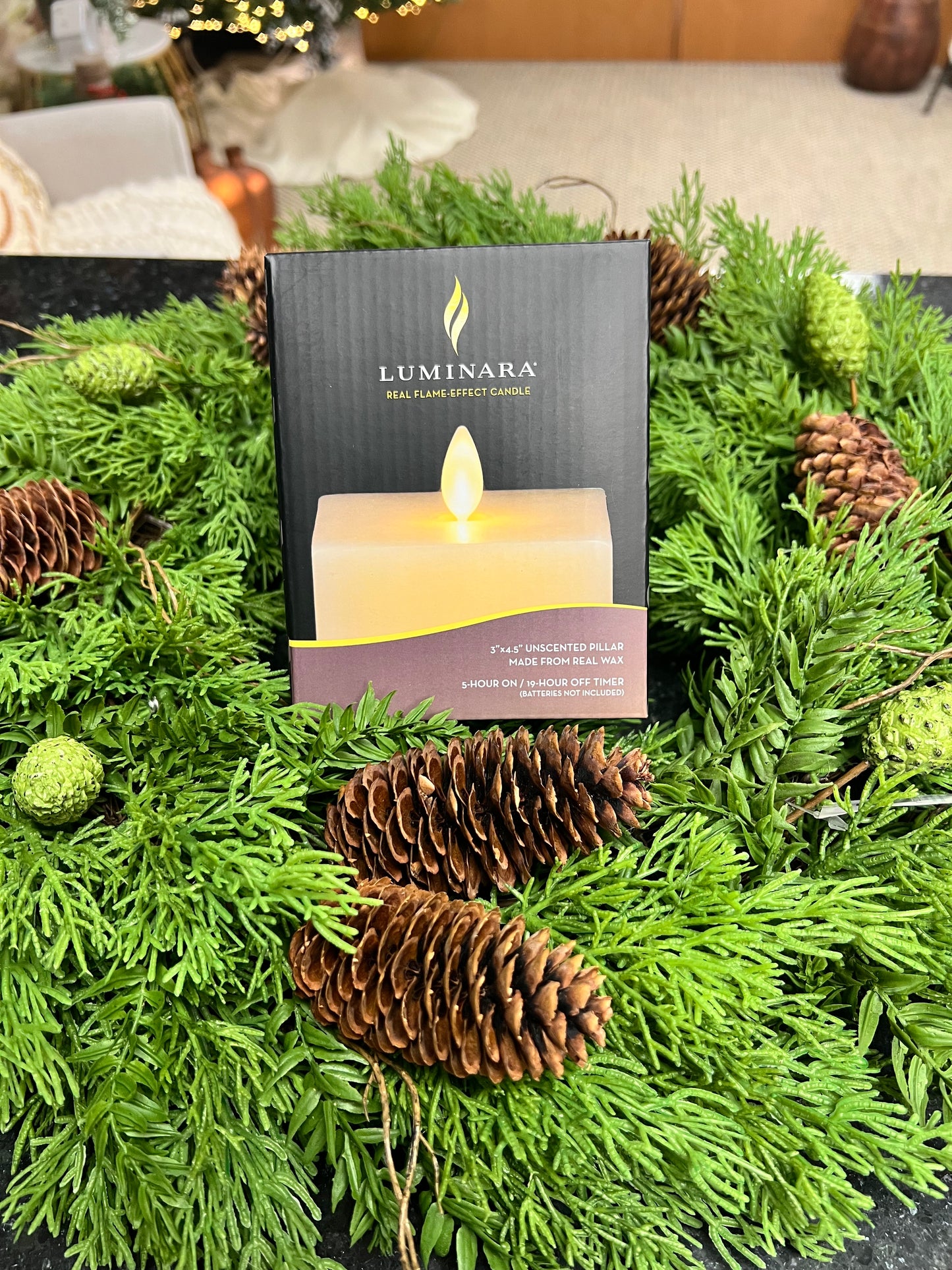 Luminara Small Indoor Square Candle | 4.5" | Ivory