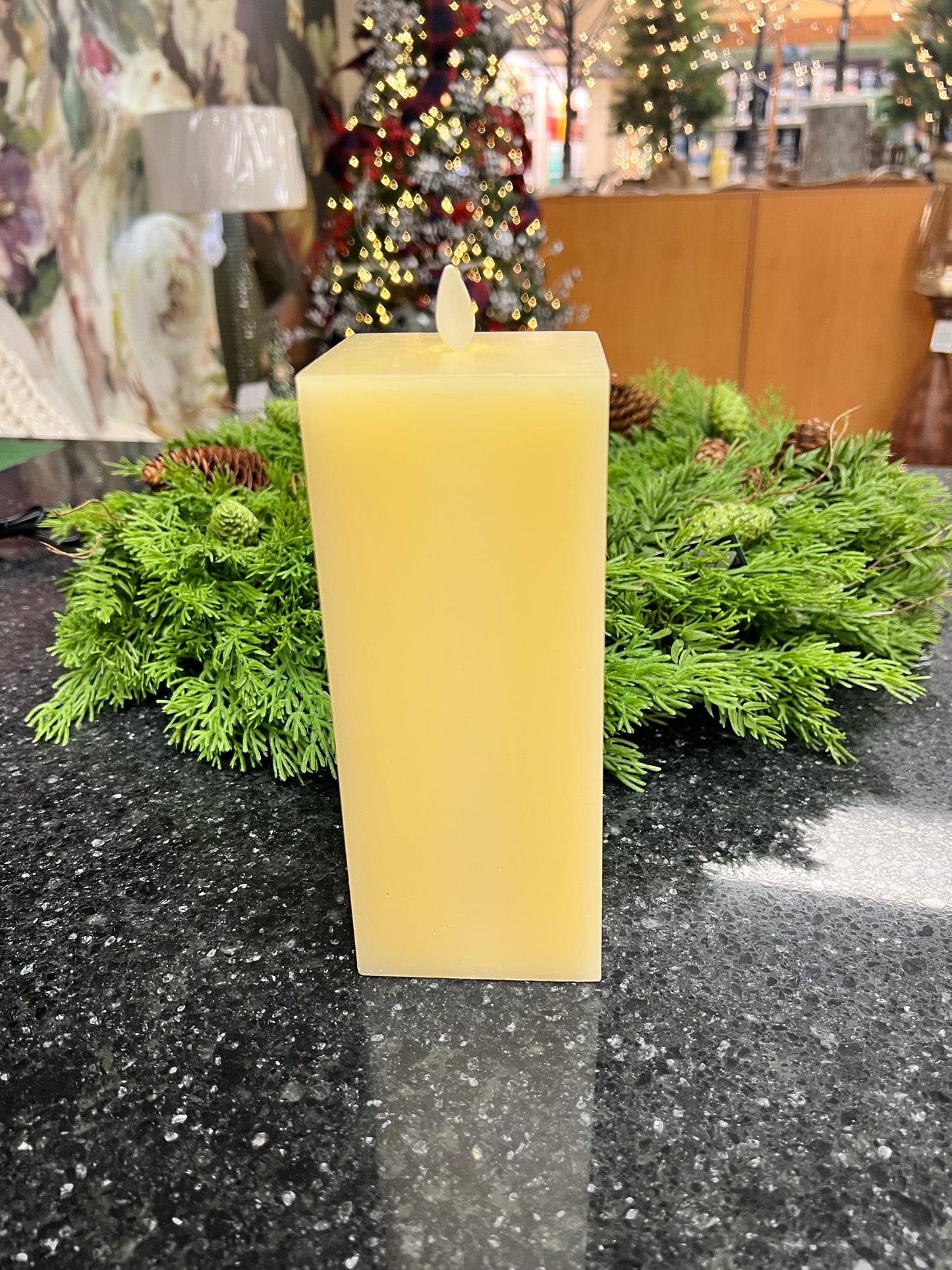 Luminara Small Indoor Square Candle | 8.5" | Ivory