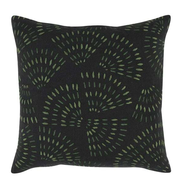 Kora Black/Green Pillow 22x22