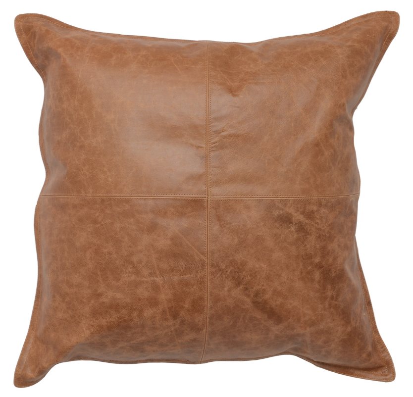 22x22 Chestnut Leather Pillow
