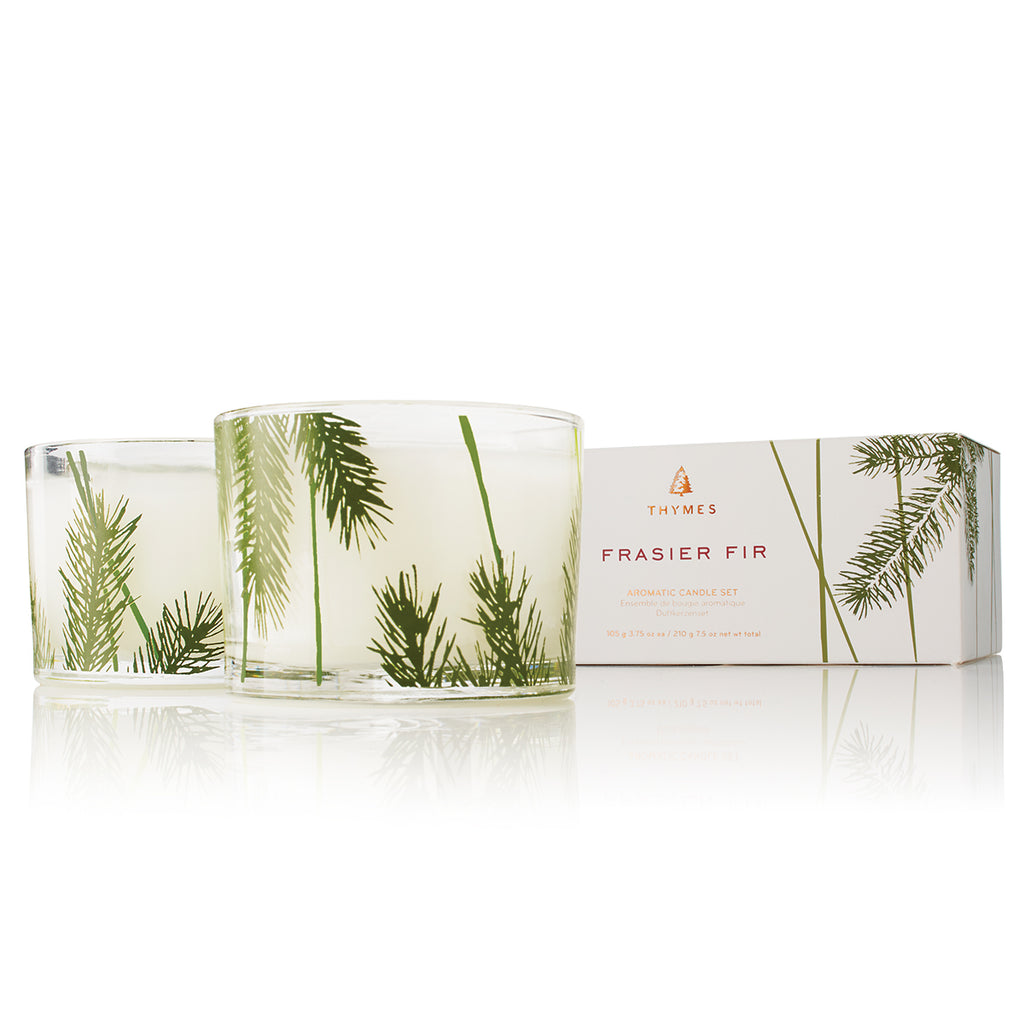 Thymes Candle (Set of 2) 3.75 oz each | Frasier Fir | Pine Needle Design