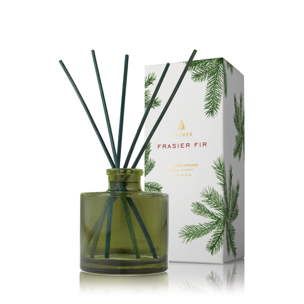 Thymes Diffuser 4 oz | Frasier Fir | Green Glass Design