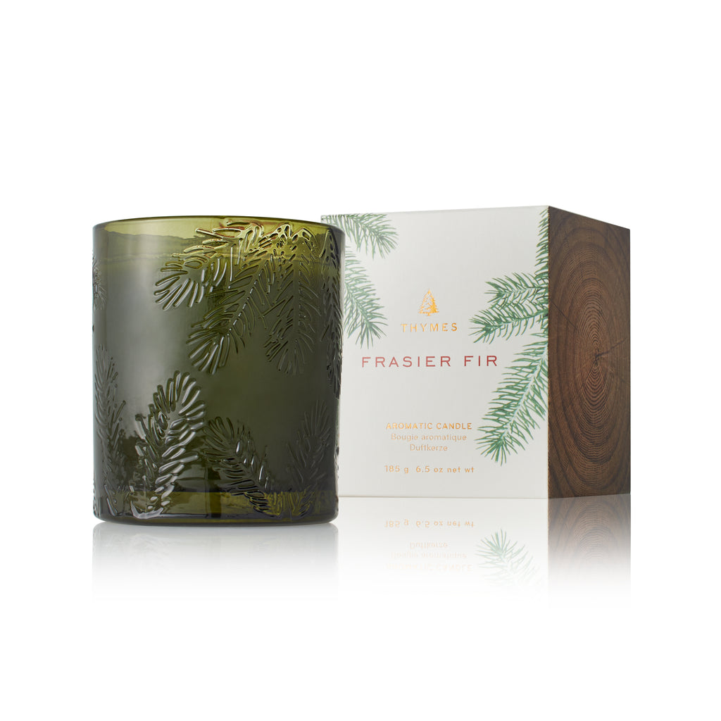 Thymes Candle 6.5 oz | Frasier Fir | Molded Green Glass