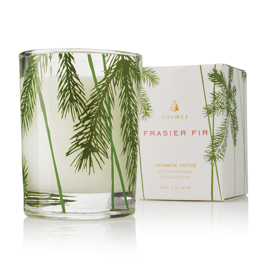 Thymes Votive Candle 2 oz | Frasier Fir | Pine Needle Design