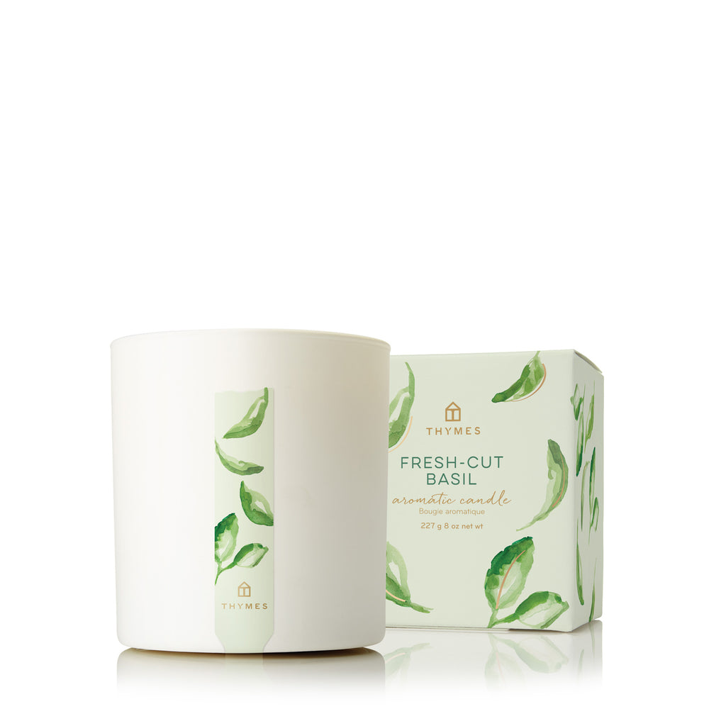 Thymes Candle 8 oz | Fresh-Cut Basil