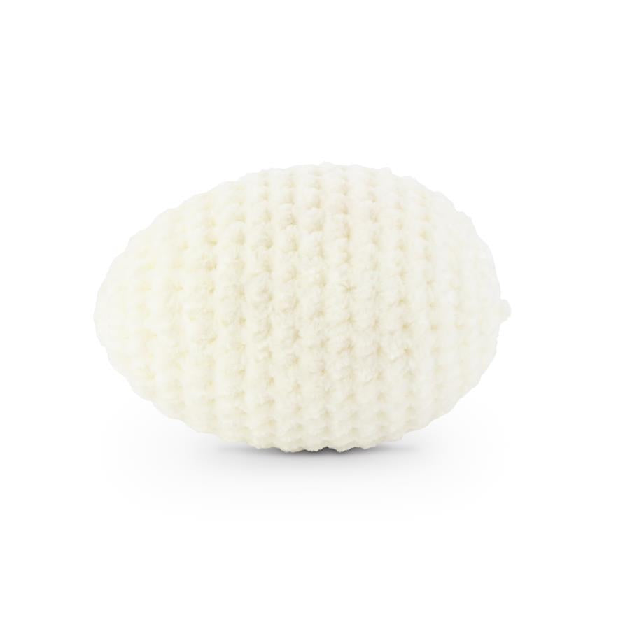 4.25 Inch White Crochet Easter Egg
