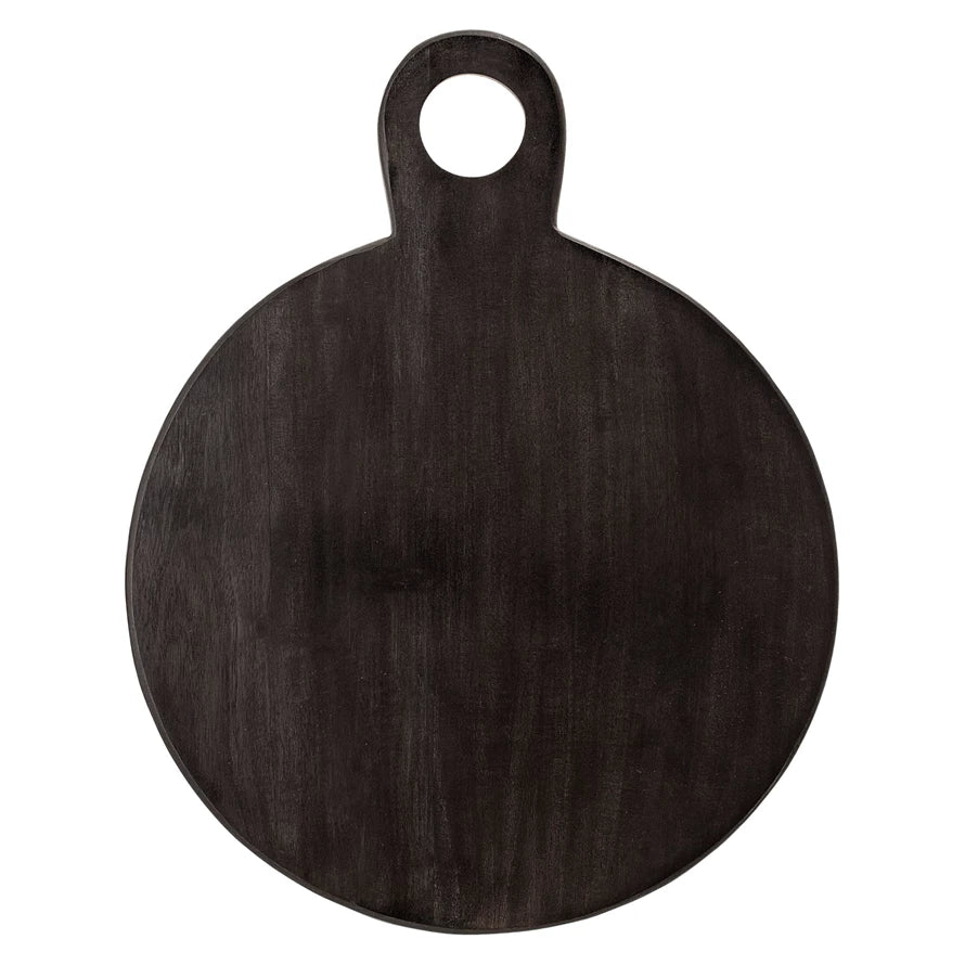 Acacia Wood Cutting Board | Round | Black