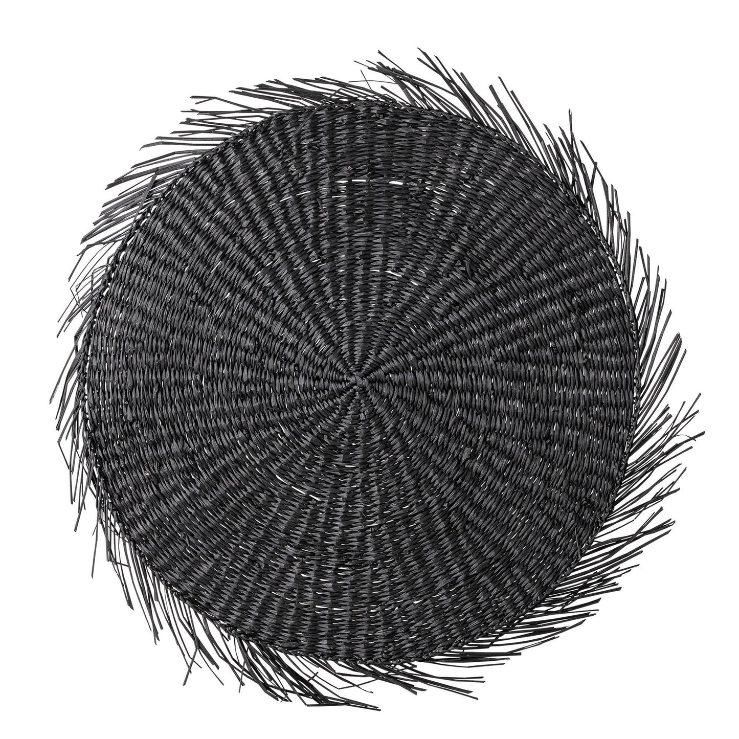 Hand-Woven Placemat with Fringe Trim | Black