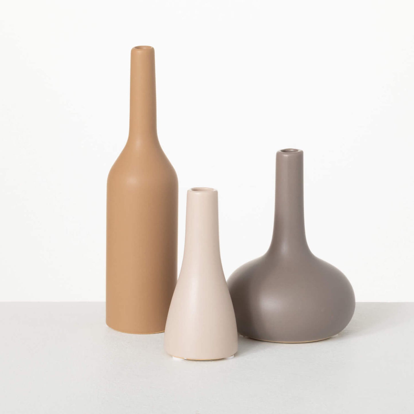 Bud Vases | Set of 3 | Warm Matte