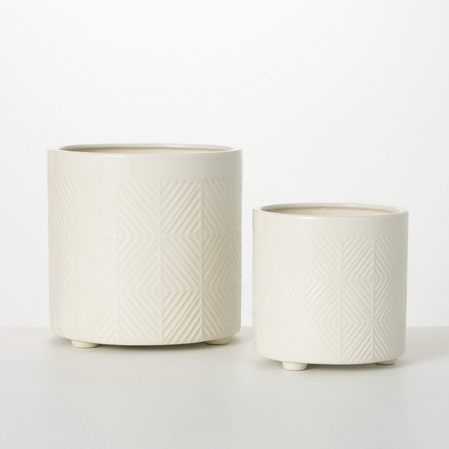 Patterned Pots | Set of 2 | White