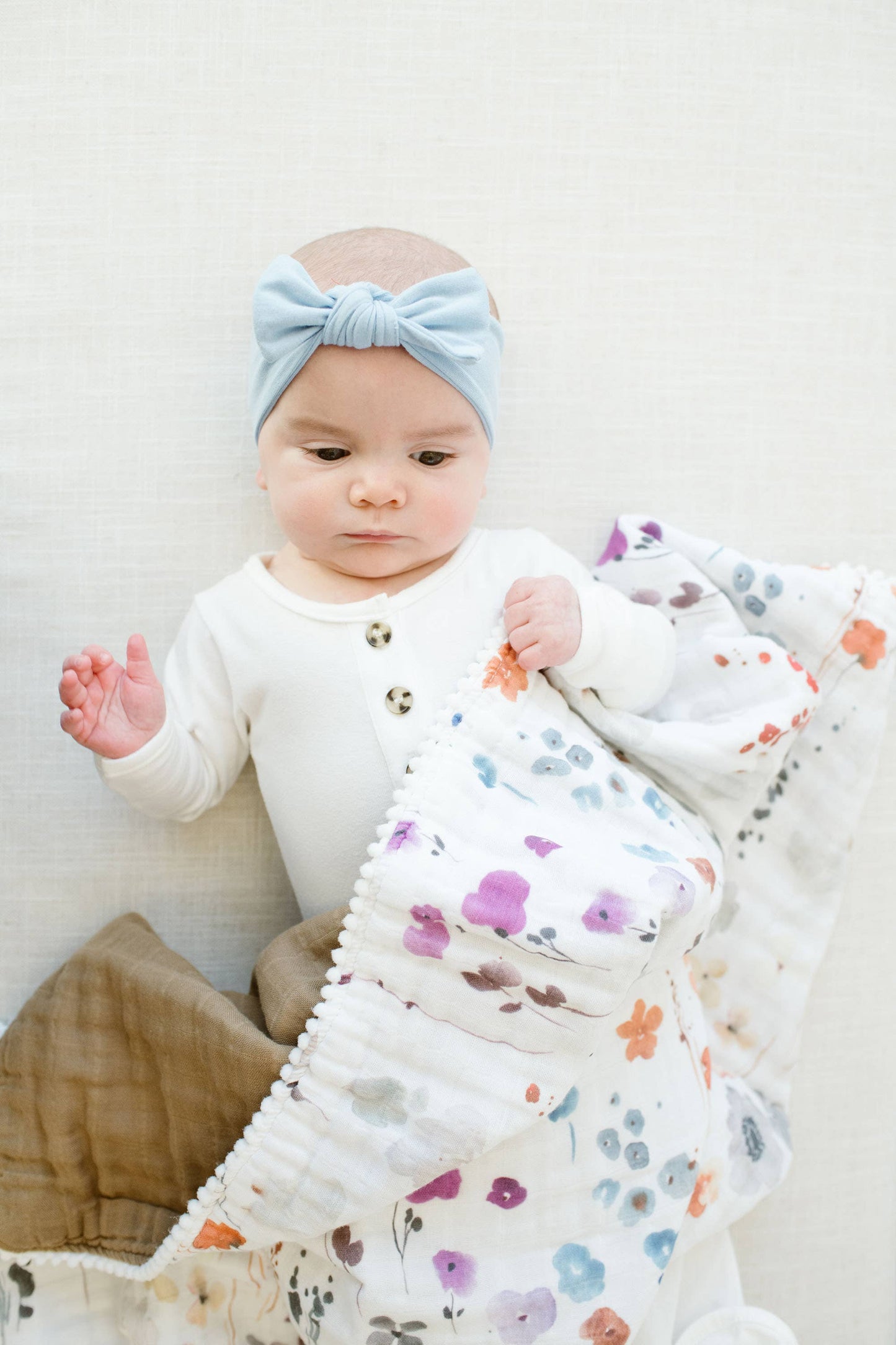 Organic Muslin Gauze Quilt Baby Blanket | Violet Floral