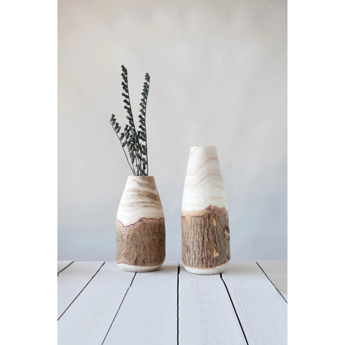 Paulownia Wood Vase w/ Live Edge | Large