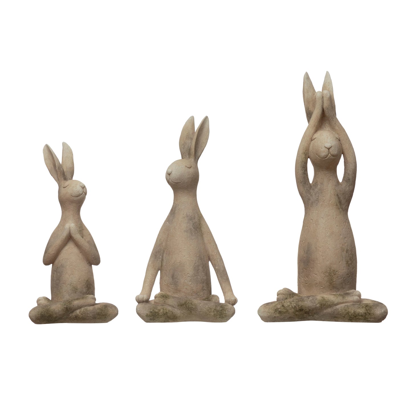 Yoga Rabbit | Set of 3 | Distressed Antique White