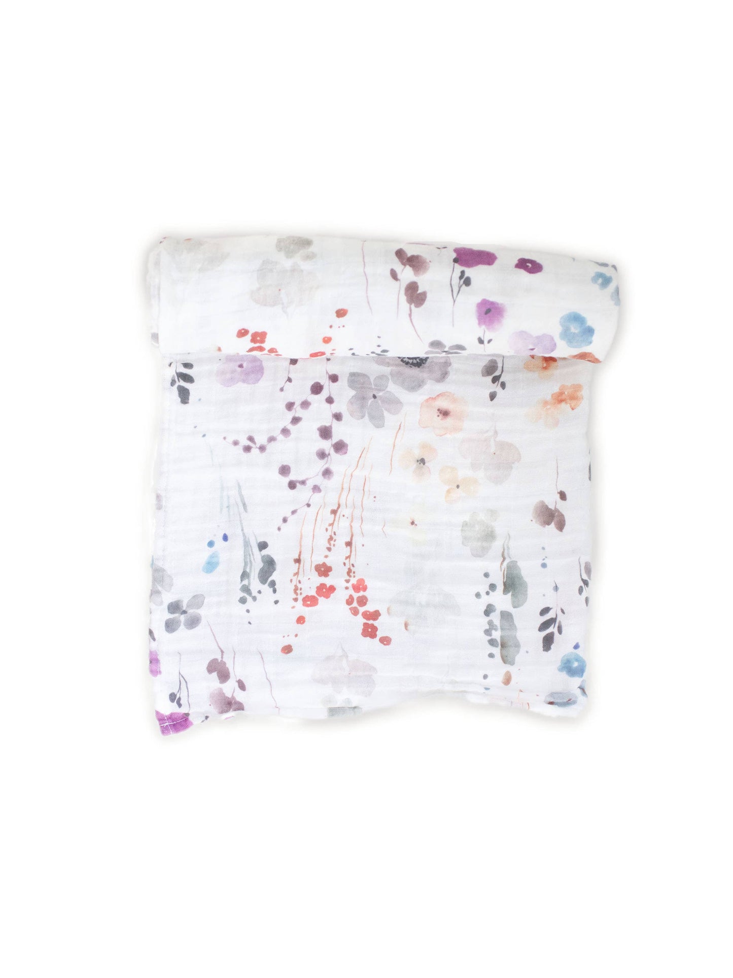 Organic Muslin Gauze Swaddle Receiving Blanket Violet Floral
