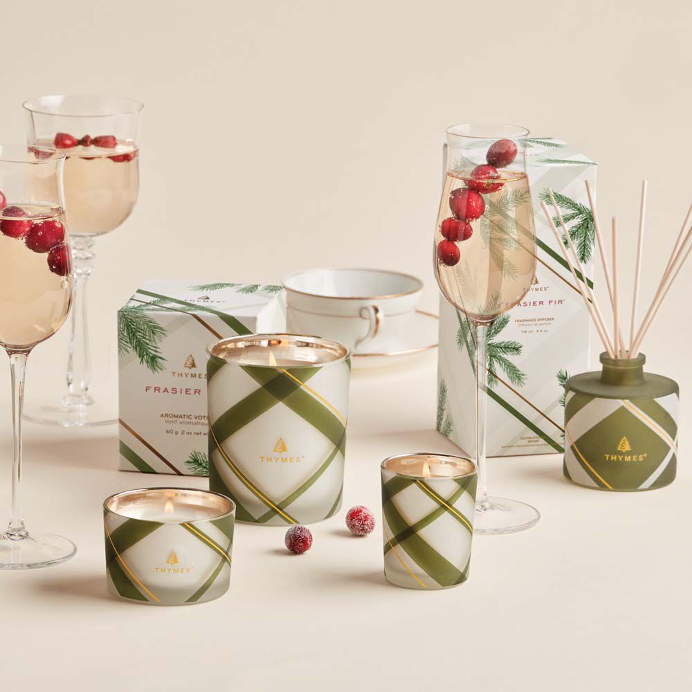 Thymes Diffuser 4oz | Fraiser Fir | Frosted Plaid