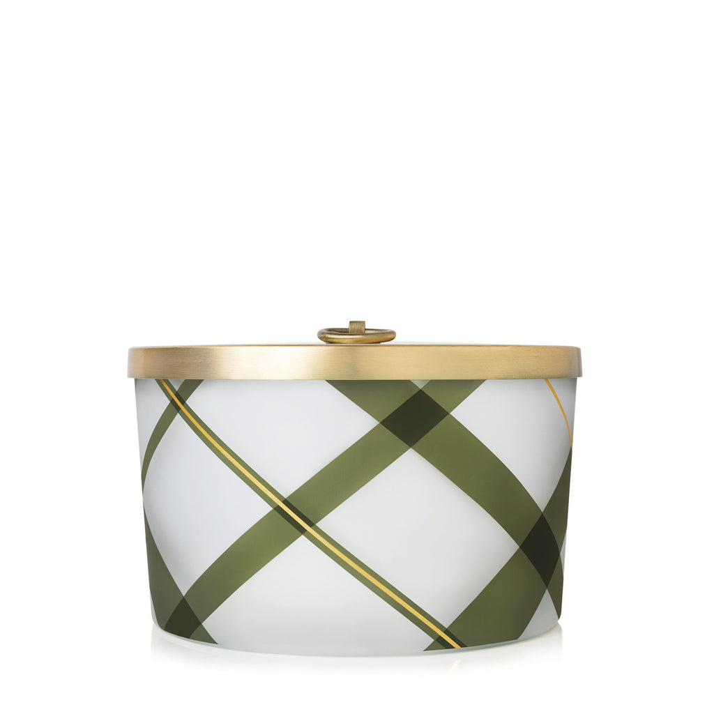 Thymes 3 Wick Candle 18 oz | Frasier Fir | Frosted Plaid Design