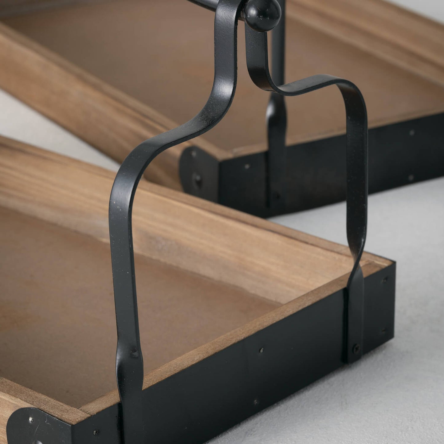Wooden Tray w/ Metal Handle