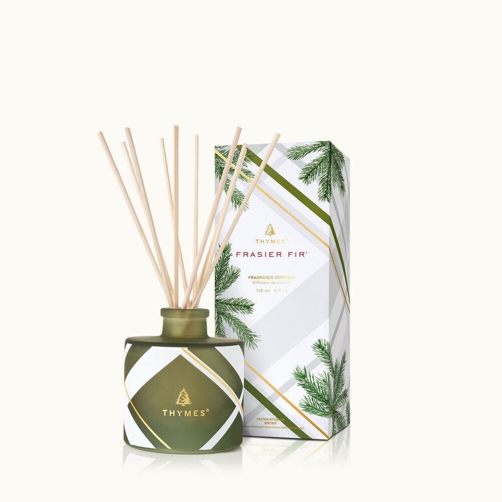 Thymes Diffuser 4oz | Fraiser Fir | Frosted Plaid