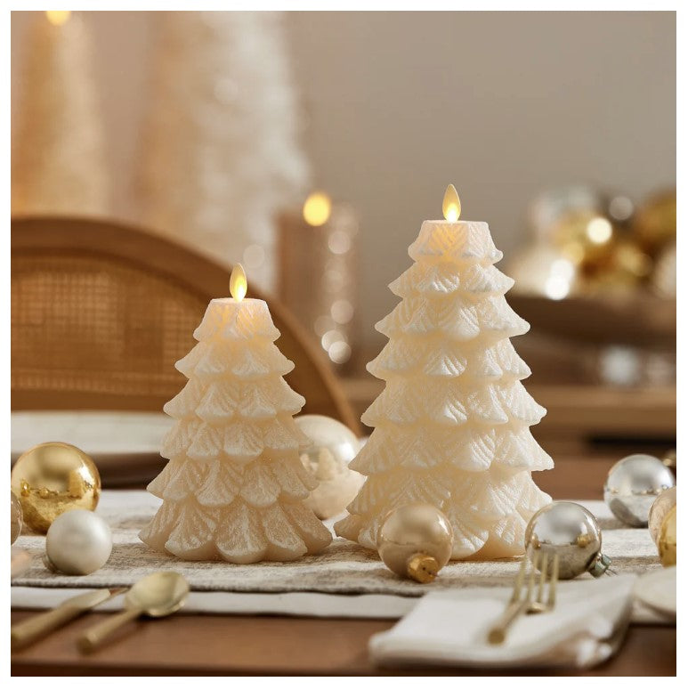 Luminara Snowy White Tree Candle- 2 size options