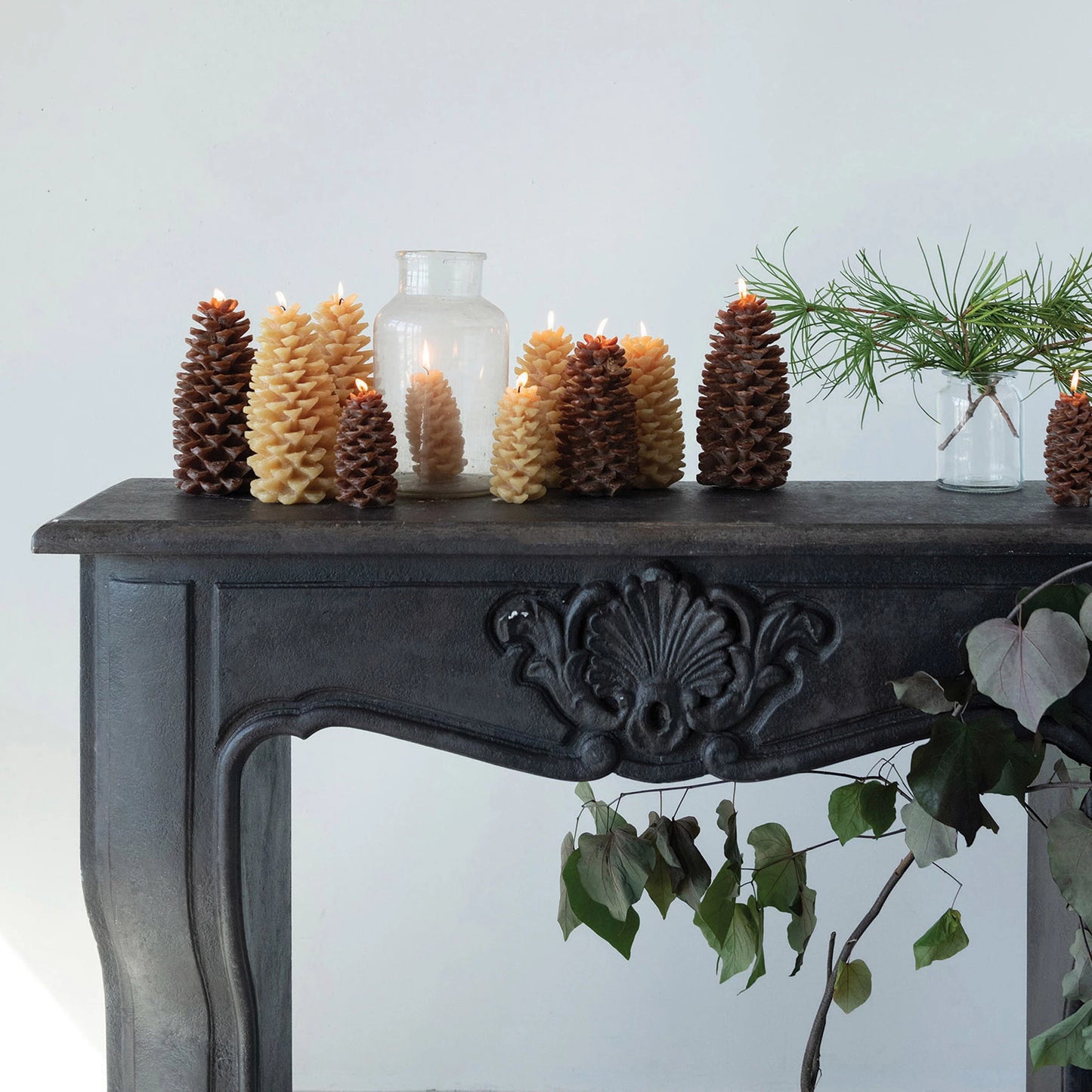 Large Brown Pinecone Candle