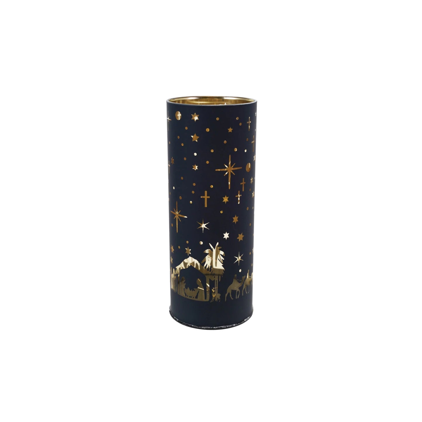 Glass LED Light with Laser Etched Nativity Scene