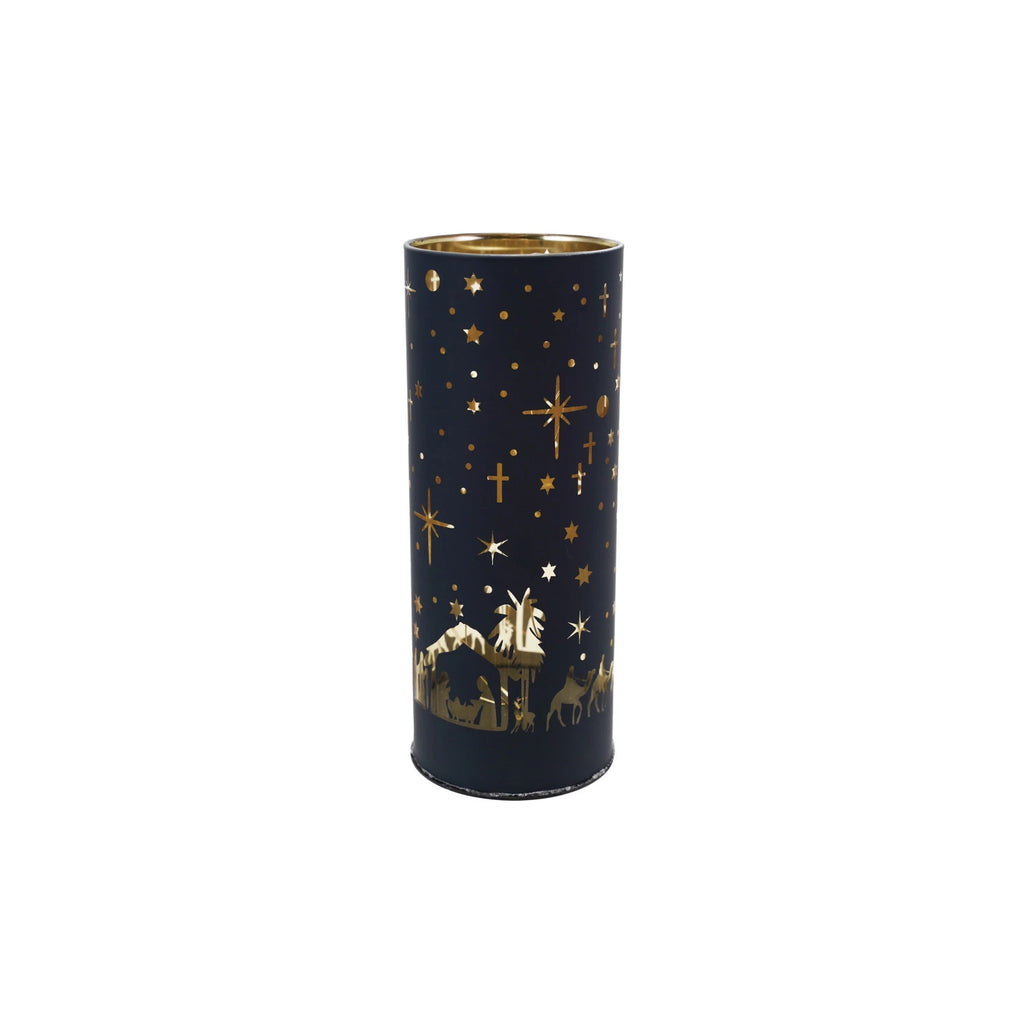 Glass LED Light with Laser Etched Nativity Scene