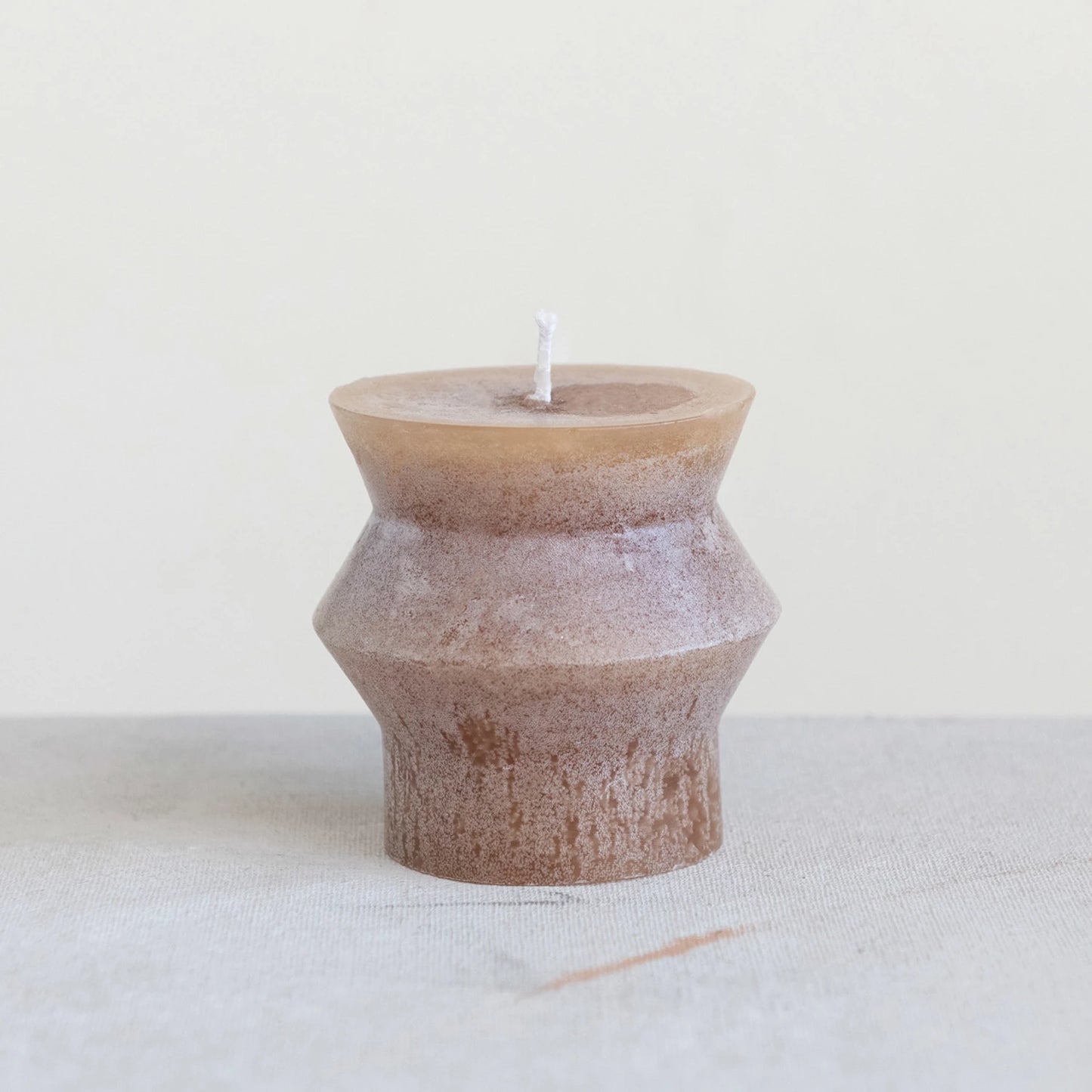 Unscented Totem Pillar Candle| 3"H | Cappuccino