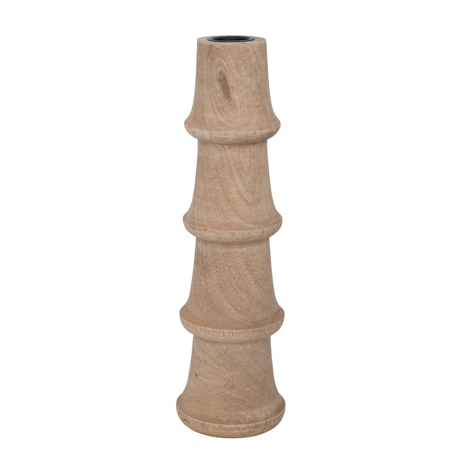 Hand-Carved Mango Wood Taper Holder | 10